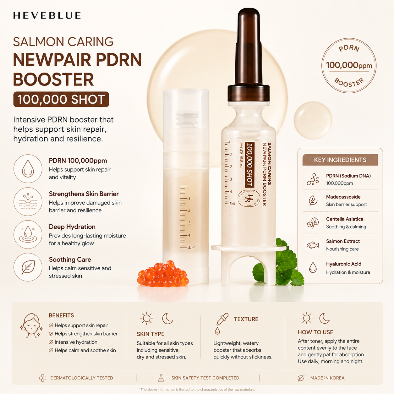 HEVEBLUE PDRN Booster 100,000 Shot Essence
